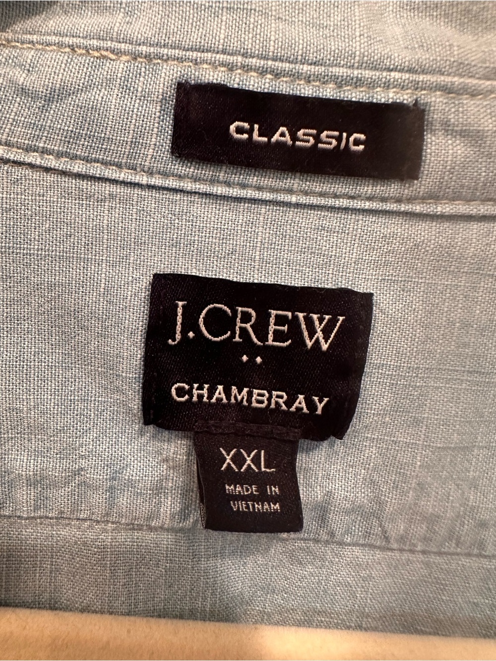 J. Crew Factory Chambray Classic Button Down Top Neutral Versatile Sz 2X - Picture 8 of 16